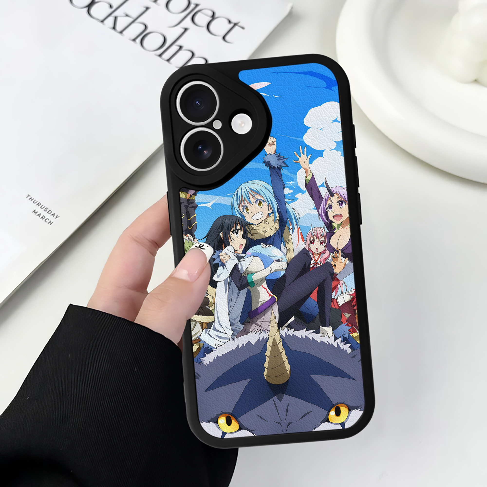 （画像用） 転スラ Regarding Reincarnated to Slime 【iPhone 16シリーズ対応】シリコンスマホケース（レザー調） 材質：シリコン